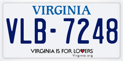 VA license plate VLB7248