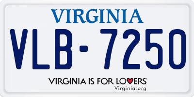 VA license plate VLB7250