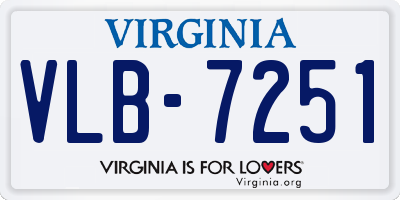 VA license plate VLB7251