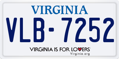 VA license plate VLB7252