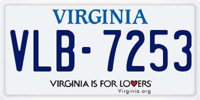 VA license plate VLB7253