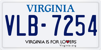 VA license plate VLB7254