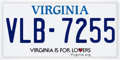 VA license plate VLB7255