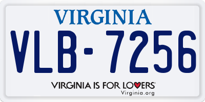 VA license plate VLB7256