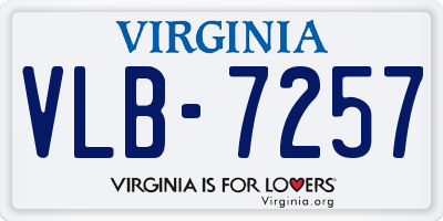 VA license plate VLB7257