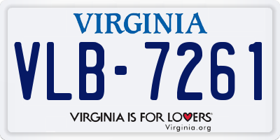 VA license plate VLB7261