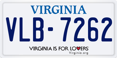 VA license plate VLB7262