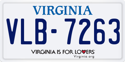 VA license plate VLB7263