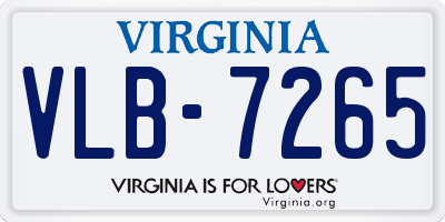 VA license plate VLB7265