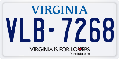 VA license plate VLB7268