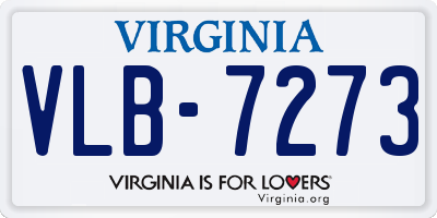 VA license plate VLB7273