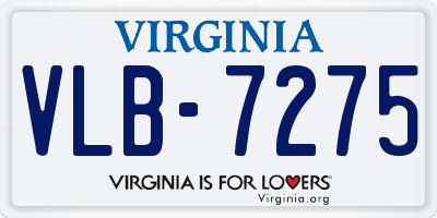 VA license plate VLB7275