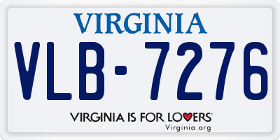 VA license plate VLB7276