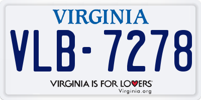 VA license plate VLB7278