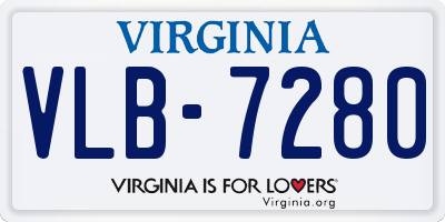VA license plate VLB7280