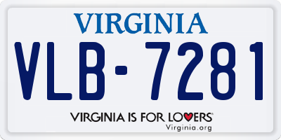 VA license plate VLB7281