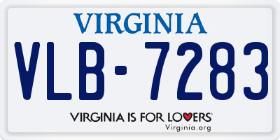 VA license plate VLB7283