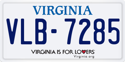 VA license plate VLB7285
