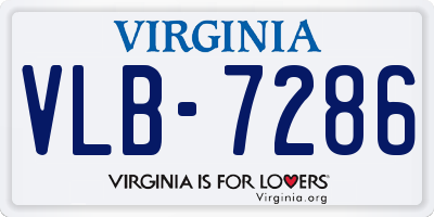 VA license plate VLB7286