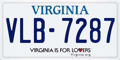VA license plate VLB7287
