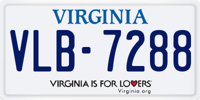 VA license plate VLB7288