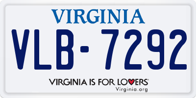 VA license plate VLB7292