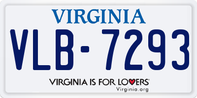 VA license plate VLB7293