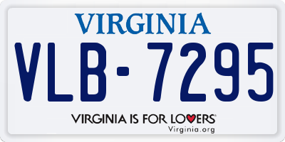 VA license plate VLB7295