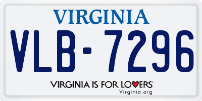 VA license plate VLB7296