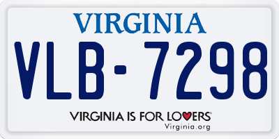 VA license plate VLB7298