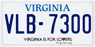 VA license plate VLB7300