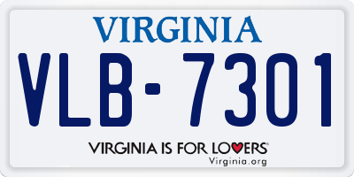 VA license plate VLB7301