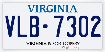 VA license plate VLB7302