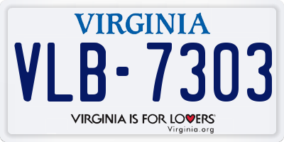 VA license plate VLB7303