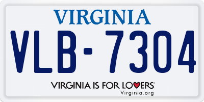 VA license plate VLB7304