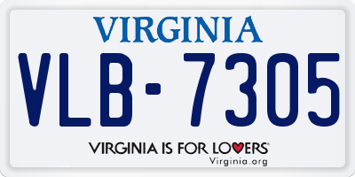 VA license plate VLB7305