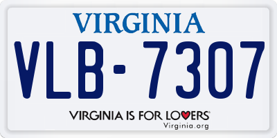 VA license plate VLB7307