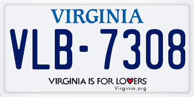 VA license plate VLB7308