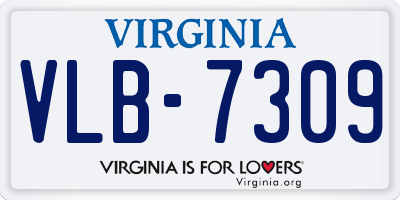 VA license plate VLB7309