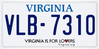 VA license plate VLB7310