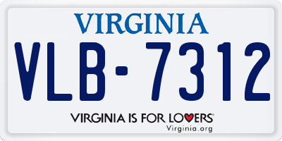 VA license plate VLB7312