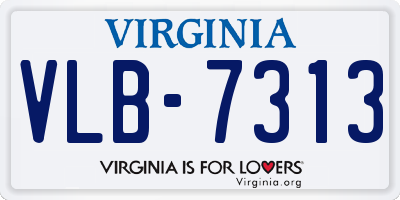 VA license plate VLB7313