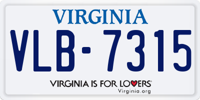 VA license plate VLB7315