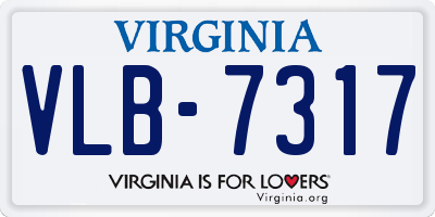 VA license plate VLB7317