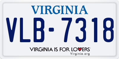VA license plate VLB7318