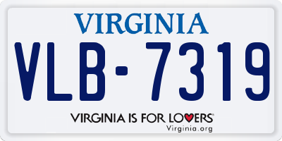 VA license plate VLB7319