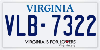 VA license plate VLB7322