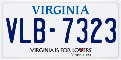VA license plate VLB7323