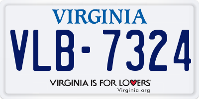VA license plate VLB7324