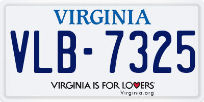 VA license plate VLB7325